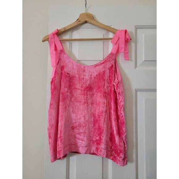 New CAKE FOR DINNER Small Pink Velvet Top Cami w/ Ribbon Straps - Picture 6 of 6